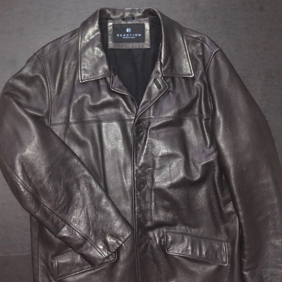 Kenneth Cole Reaction Men’s Leather Coat - Picture 2 of 5